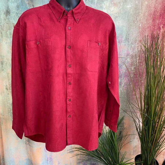 NWOT📌Whipper In Red Long Button Down Collar Shirt - Picture 5 of 16